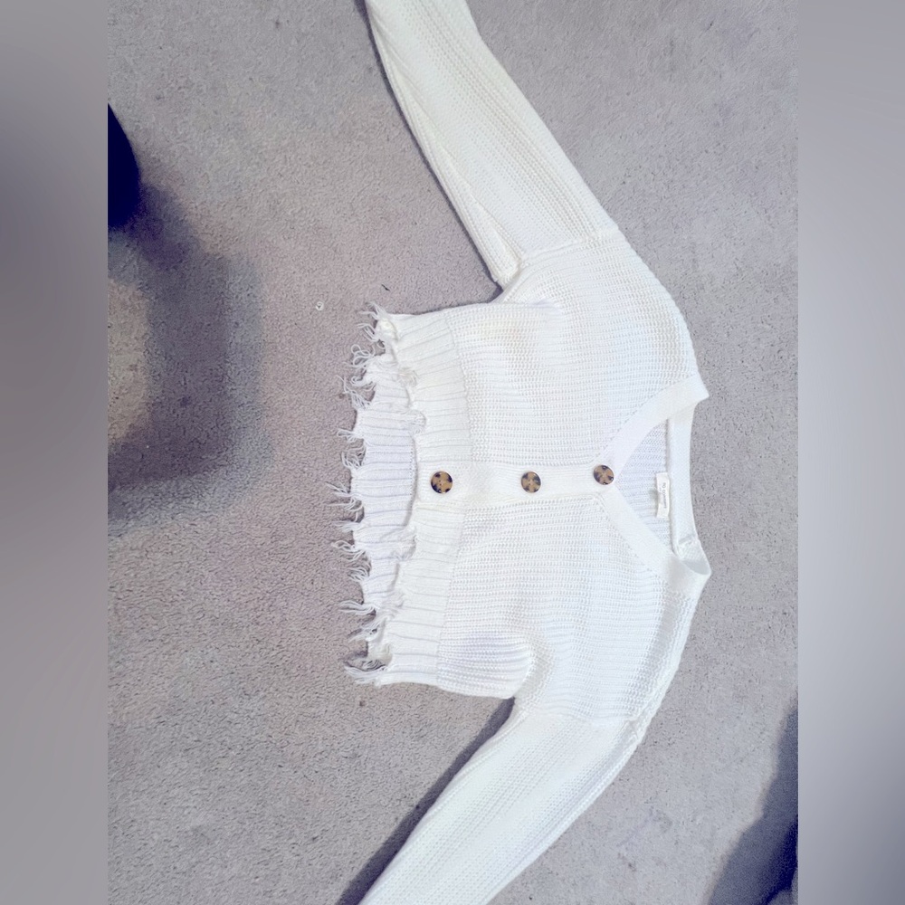 Kids cropped buttoned sweater